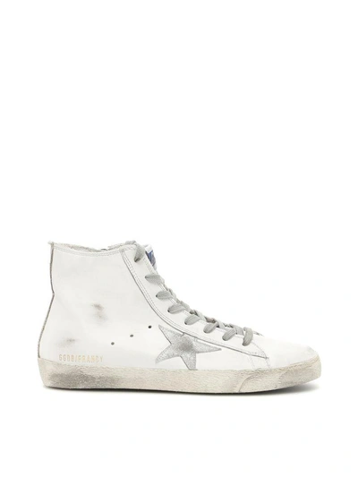 Golden Goose Francy Sneakers In White Silver Leatherbianco