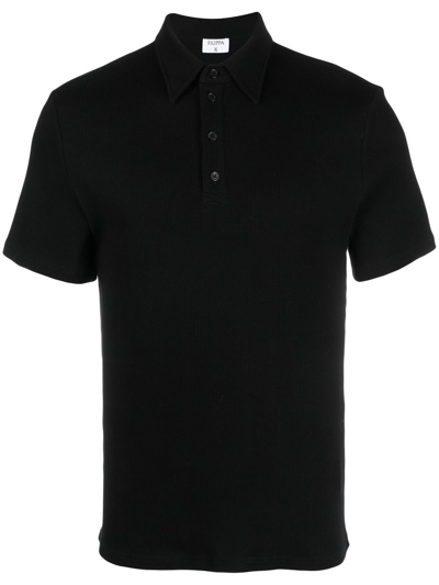 Filippa K 罗纹短袖polo衫 In Black