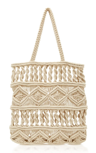 Rae Feather Multi Weave Macrame Shoulder Bag In Neutral