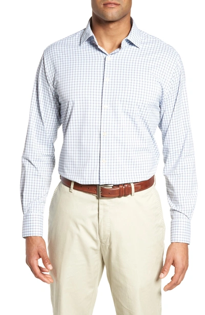 Peter Millar Check It Athletic Fit Performance Sport Shirt In Yankee Blue
