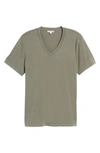 James Perse Short Sleeve V-neck T-shirt In Shale Pigment