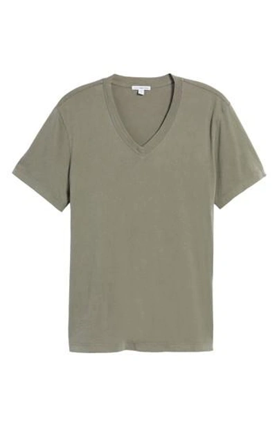 James Perse Short Sleeve V-neck T-shirt In Shale Pigment