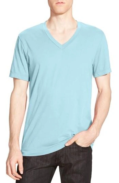 James Perse Short Sleeve V-neck T-shirt In Hume Pigment