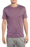Nike 'legend 2.0' Dri-fit Training T-shirt In Night Purple/ Taupe Grey
