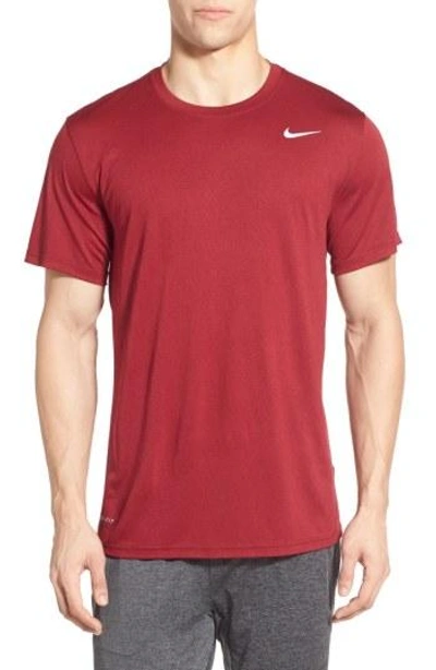 Nike 'legend 2.0' Dri-fit Training T-shirt In Team Red/ Black/ Matte Silver