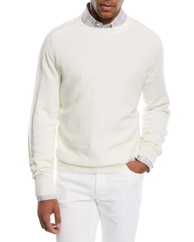 Brioni Cashmere-blend Honeycomb Sweater In Ivory