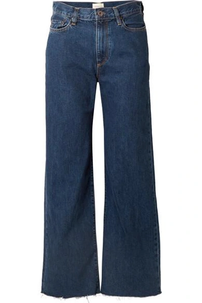 Simon Miller W006 Toluca Cropped High-rise Wide-leg Jeans In Indigo