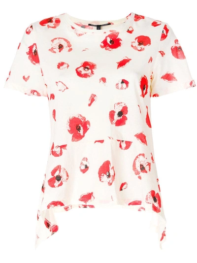 Proenza Schouler Red/white Short Sleeve Flare T-shirt