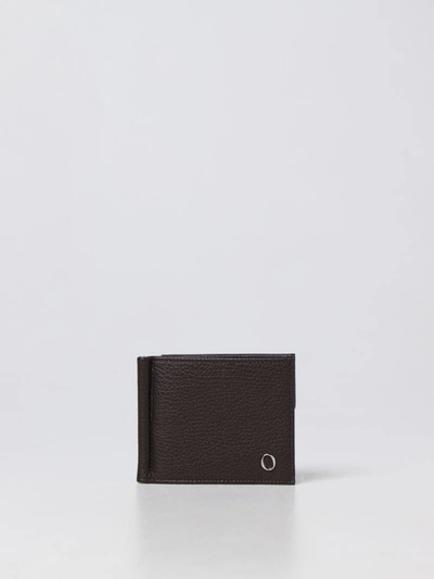 Orciani Logo-plaque Leather Wallet In Brown