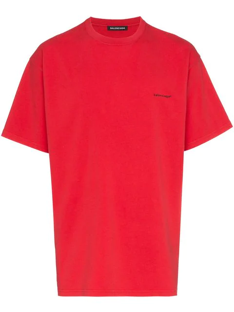 mens red balenciaga t shirt