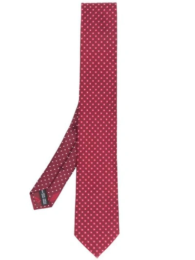 Ferragamo Jacquard Tie In Red