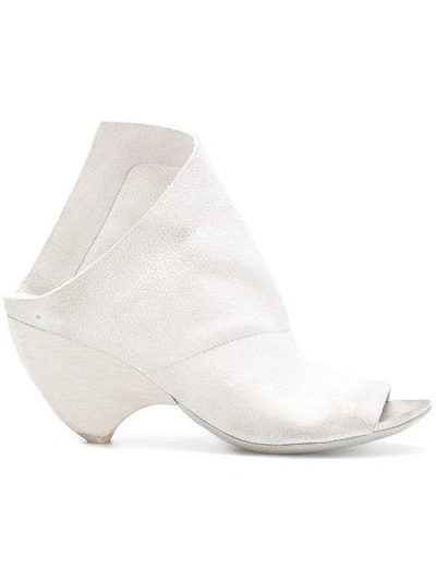 Marsèll Open Toe Chunky Heel Sandals In White