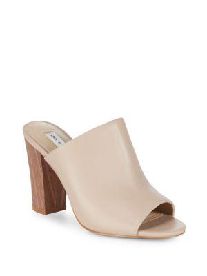 nude block heel mules