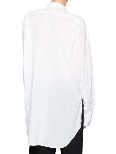Ann Demeulemeester Peony Embroidered Oversized Shirt In White