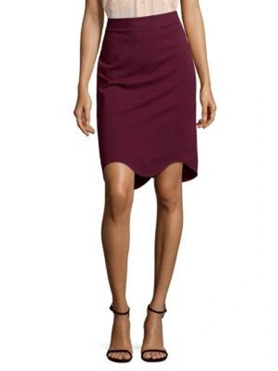 Givenchy Scallop Pencil Skirt In Dark Purple
