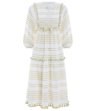 zimmermann green and white dress Zimmermann Whitewave Honeymooners Floral-print Linen Maxi Dress - BOPF main image 0