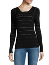 Narciso Rodriguez Linear Grid Sweater In Black