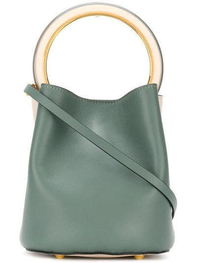 Marni Pannier Tote Bag In Green