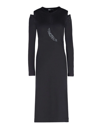Y-3 3/4 Length Dresses In Black