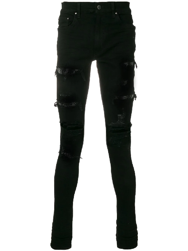 amiri black crystal jeans