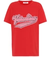 Valentino Embellished Cotton T-shirt In Red