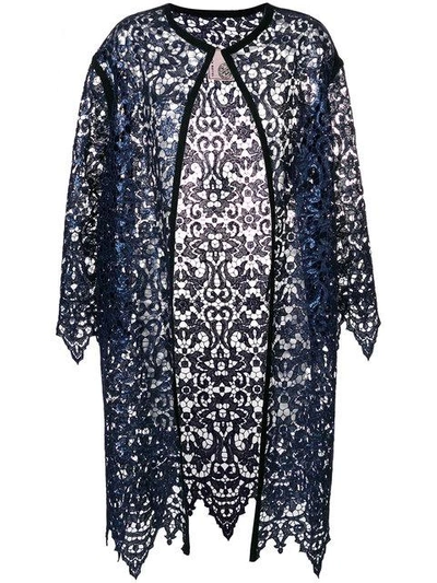 Antonio Marras Lace Embroidered Cardi-coat - Blue