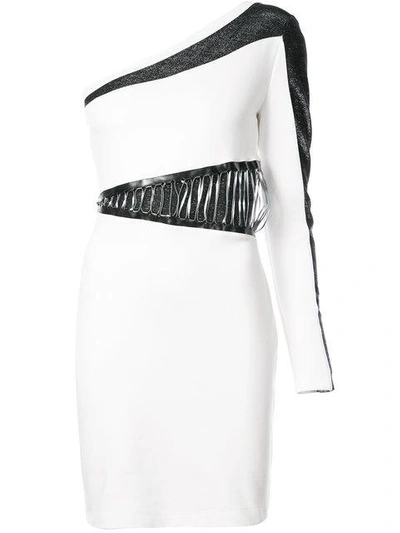 Just Cavalli Colour-block Asymmetric Dress - White