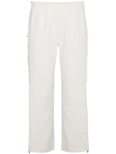 Jonathan Simkhai Cropped Trousers With Side Laces In Neutrals