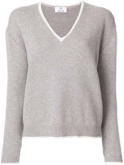 Allude V-neck Pullover - Grey