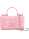 Dolce & Gabbana Sicily Von Bag Leather Smartphone Shoulder Bag In Pink