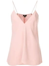 Theory Draped V-neck Camisole In Pink