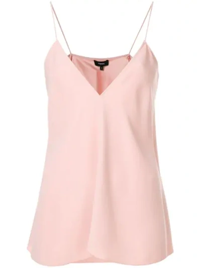 Theory Draped V-neck Camisole In Pink