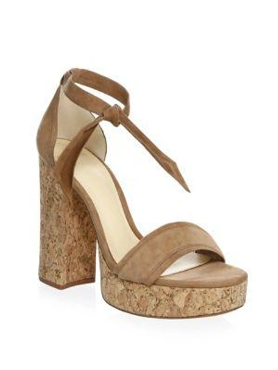 Alexandre Birman Celine Suede Platform Sandals In Light Beige