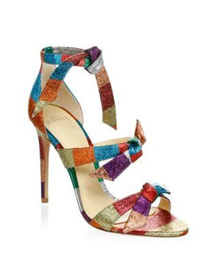 Alexandre Birman Lolita Metallic Fabric 3-knot Sandal In Rainbow