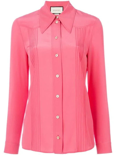 Gucci Pointed Collar Shirt In Pink