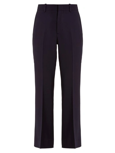 Gucci High-rise Flared Cropped Stretch-cady Trousers In Blue