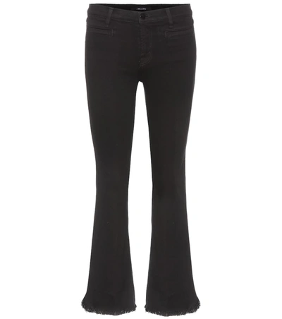 J Brand Crop Flare Mid-rise Jeans In Black