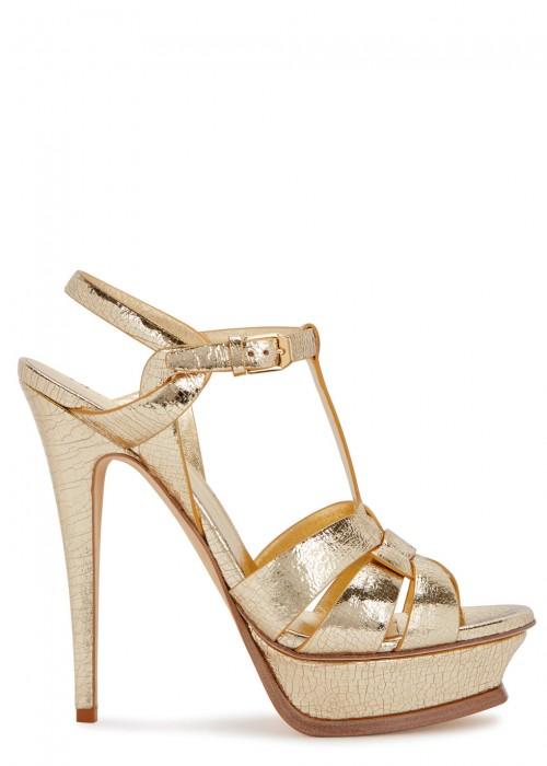 saint laurent gold espadrilles