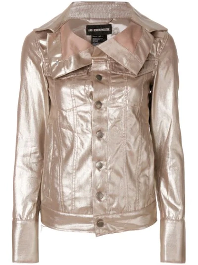 Ann Demeulemeester Oversized Collar Jacket In Metallic