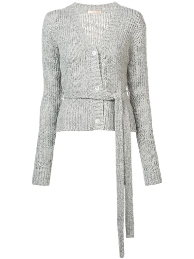Brock Collection Kane Cashmere Silk Boucle Cardigan In Grey