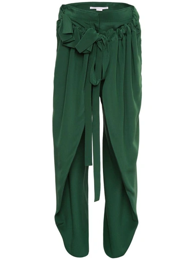 Stella Mccartney Silk Trousers In Leaf Green (green)