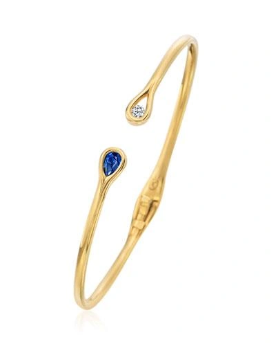 Maria Canale Hinged Diamond & Blue Sapphire Cuff Bracelet