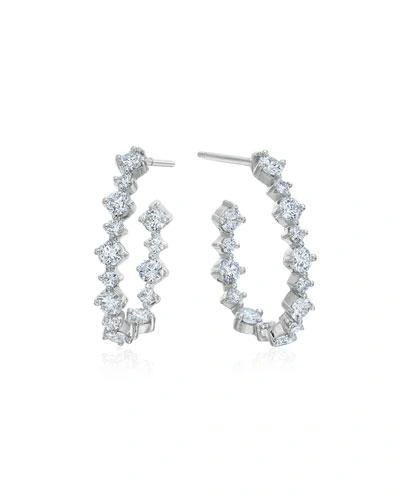 Maria Canale Pear-shaped Hoop Earrings With Diamonds