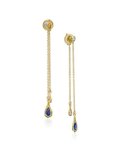 Maria Canale Double-drop Diamond & Blue Sapphire Chain Earrings