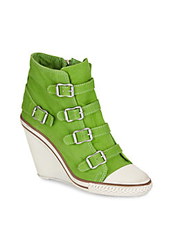 Ash Thelma Buckle High-top Wedge Sneakers | ModeSens