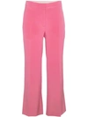 Valentino Silk Cropped Trousers In Pink