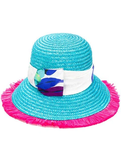 Etro Floral Strap Hat In Blue