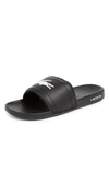 Lacoste Men's Fraisier Slide Sandals In Black/white