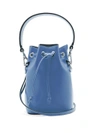 Fendi My Treasure Leather Bucket Bag In Light Blue