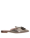 Alberta Ferretti Gold Leather Slippers